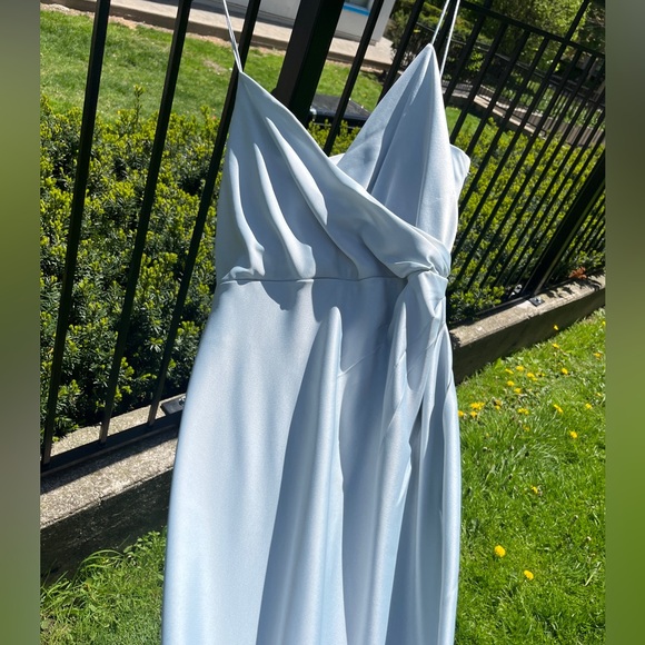 BHLDN Freya Charmeuse Maxi Dress Light Blue - Picture 14 of 16